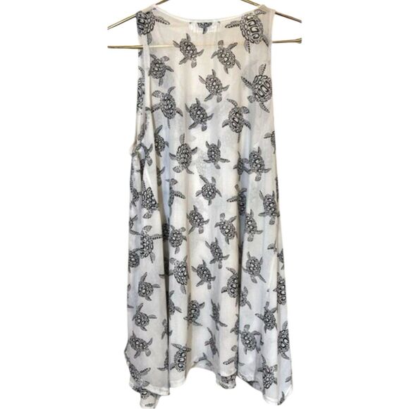 India Boutique Swing Dress One Size Turtle Print Boho Beachwear Festival - Picture 2 of 9
